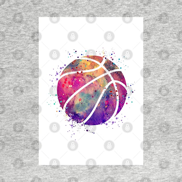 Basketball Ball Watercolor Sports Gift by LotusGifts